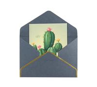 GDSHJKLW Cute Cactus Greeting Card with Black Envelopes, 4x6 Thinking of You Cards Happy Birthday Wedding Invitation Blank Note Card for All Occasions