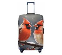 GDSHJKLW Cute Cardinal Birds Travel Luggage Cover Suitcase Protector Washable Elastic Suitcase Cover Anti-Scratch Luggage Protector Travel Suitcase Baggage Cover Fits 18-32 Inch Suitcase, Black, S