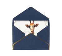 GDSHJKLW Cute Cartoon Funny Giraffes Greeting Card with Blue Envelopes, 4x6 Thinking of You Cards Happy Birthday Wedding Invitation Blank Note Card for All Occasions