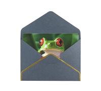 GDSHJKLW Cute Frog Greeting Card with Black Envelopes, 4x6 Thinking of You Cards Happy Birthday Wedding Invitation Blank Note Card for All Occasions