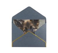 GDSHJKLW Cute german shepherd puppy Greeting Card with Black Envelopes, 4x6 Thinking of You Cards Happy Birthday Wedding Invitation Blank Note Card for All Occasions