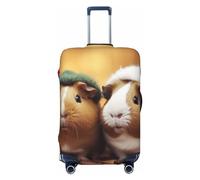 GDSHJKLW Cute Guinea Pigs Travel Luggage Cover Suitcase Protector Washable Elastic Suitcase Cover Anti-Scratch Luggage Protector Travel Suitcase Baggage Cover Fits 18-32 Inch Suitcase, Black, M