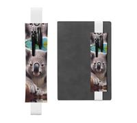 GDSHJKLW Cute Koala Elastic Band Pen Holder Detachable Pu Leather Pen Sleeve Pouch Journal Pencil Holder Pencil Case Office Supplies Gift For Hardcover Journals Notebooks Planners