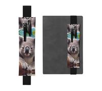GDSHJKLW Cute Koala Elastic Band Pen Holder Detachable Pu Leather Pen Sleeve Pouch Journal Pencil Holder Pencil Case Office Supplies Gift For Hardcover Journals Notebooks Planners