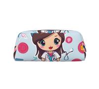 GDSHJKLW Cute Nurse Leather Pencil Case Large Capacity Pen Pouch,Zipper Makeup Bag For Women Men Travel Toiletry Bags Waterproof Cosmetic Bag Wide-Open Coin Pouch Purse