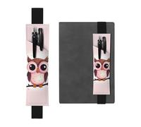 GDSHJKLW Cute Owl Elastic Band Pen Holder Detachable Pu Leather Pen Sleeve Pouch Journal Pencil Holder Pencil Case Office Supplies Gift For Hardcover Journals Notebooks Planners