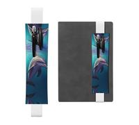 GDSHJKLW Cute Sea Animal Dolphin Elastic Band Pen Holder Detachable Pu Leather Pen Sleeve Pouch Journal Pencil Holder Pencil Case Office Supplies Gift For Hardcover Journals Notebooks Planners