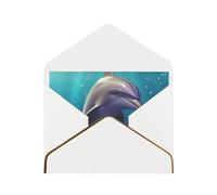 GDSHJKLW Cute sea animal dolphin Greeting Card with White Envelopes, 4x6 Thinking of You Cards Happy Birthday Wedding Invitation Blank Note Card for All Occasions