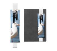 GDSHJKLW Cute Seagull Elastic Band Pen Holder Detachable Pu Leather Pen Sleeve Pouch Journal Pencil Holder Pencil Case Office Supplies Gift For Hardcover Journals Notebooks Planners