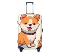 GDSHJKLW Cute Shiba Inu Dog Travel Luggage Cover Suitcase Protector Washable Elastic Suitcase Cover Anti-Scratch Luggage Protector Travel Suitcase Baggage Cover Fits 18-32 Inch Suitcase, Black, L