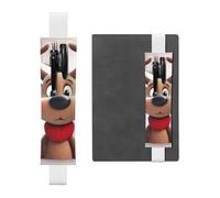 GDSHJKLW Cute Xmas Reindeer Elastic Band Pen Holder Detachable Pu Leather Pen Sleeve Pouch Journal Pencil Holder Pencil Case Office Supplies Gift For Hardcover Journals Notebooks Planners