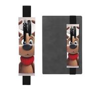 GDSHJKLW Cute Xmas Reindeer Elastic Band Pen Holder Detachable Pu Leather Pen Sleeve Pouch Journal Pencil Holder Pencil Case Office Supplies Gift For Hardcover Journals Notebooks Planners