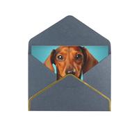 GDSHJKLW Dachshund Dog Greeting Card with Black Envelopes, 4x6 Thinking of You Cards Happy Birthday Wedding Invitation Blank Note Card for All Occasions