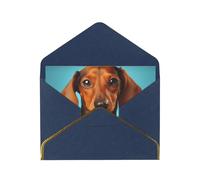 GDSHJKLW Dachshund Dog Greeting Card with Blue Envelopes, 4x6 Thinking of You Cards Happy Birthday Wedding Invitation Blank Note Card for All Occasions