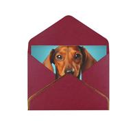 GDSHJKLW Dachshund Dog Greeting Card with Dark Red Envelopes, 4x6 Thinking of You Cards Happy Birthday Wedding Invitation Blank Note Card for All Occasions
