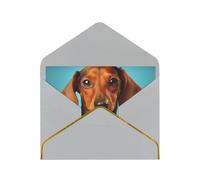 GDSHJKLW Dachshund Dog Greeting Card with Light Grey Envelopes, 4x6 Thinking of You Cards Happy Birthday Wedding Invitation Blank Note Card for All Occasions