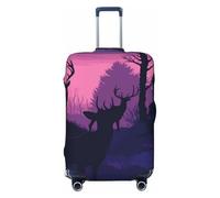 GDSHJKLW Deer Silhouette Travel Luggage Cover Suitcase Protector Washable Elastic Suitcase Cover Anti-Scratch Luggage Protector Travel Suitcase Baggage Cover Fits 18-32 Inch Suitcase, Black, XL