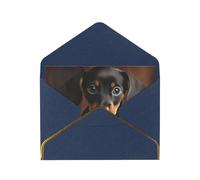 GDSHJKLW Dog Dachshund Greeting Card with Blue Envelopes, 4x6 Thinking of You Cards Happy Birthday Wedding Invitation Blank Note Card for All Occasions