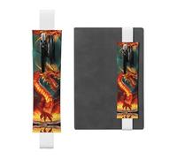 GDSHJKLW Dragon King In Fire Elastic Band Pen Holder Detachable Pu Leather Pen Sleeve Pouch Journal Pencil Holder Pencil Case Office Supplies Gift For Hardcover Journals Notebooks Planners