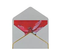 GDSHJKLW Dragonfly on Red Background Greeting Card with Light Grey Envelopes, 4x6 Thinking of You Cards Happy Birthday Wedding Invitation Blank Note Card for All Occasions