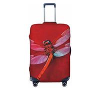 GDSHJKLW Dragonfly On Red Background Travel Luggage Cover Suitcase Protector Washable Elastic Suitcase Cover Anti-Scratch Luggage Protector Travel Suitcase Baggage Cover Fits 18-32 Inch Suitcase