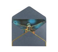 GDSHJKLW Dragonfly On The Flower Greeting Card with Black Envelopes, 4x6 Thinking of You Cards Happy Birthday Wedding Invitation Blank Note Card for All Occasions