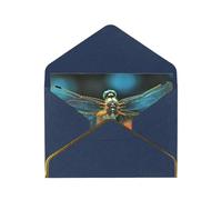 GDSHJKLW Dragonfly On The Flower Greeting Card with Blue Envelopes, 4x6 Thinking of You Cards Happy Birthday Wedding Invitation Blank Note Card for All Occasions