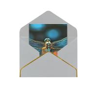 GDSHJKLW Dragonfly On The Flower Greeting Card with Light Grey Envelopes, 4x6 Thinking of You Cards Happy Birthday Wedding Invitation Blank Note Card for All Occasions