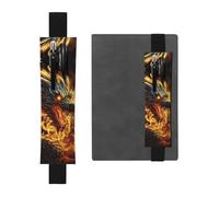 GDSHJKLW Fire Chinese Dragon Elastic Band Pen Holder Detachable Pu Leather Pen Sleeve Pouch Journal Pencil Holder Pencil Case Office Supplies Gift For Hardcover Journals Notebooks Planners