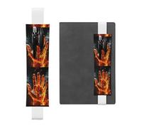 GDSHJKLW Fire Flame Hand Elastic Band Pen Holder Detachable Pu Leather Pen Sleeve Pouch Journal Pencil Holder Pencil Case Office Supplies Gift For Hardcover Journals Notebooks Planners
