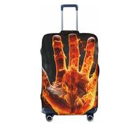 GDSHJKLW Fire Flame Hand Travel Luggage Cover Suitcase Protector Washable Elastic Suitcase Cover Anti-Scratch Luggage Protector Travel Suitcase Baggage Cover Fits 18-32 Inch Suitcase, Black, L