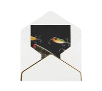GDSHJKLW Fishing Lure Greeting Card with White Envelopes, 4x6 Thinking of You Cards Happy Birthday Wedding Invitation Blank Note Card for All Occasions
