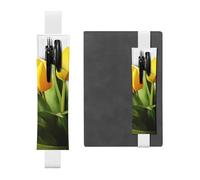 GDSHJKLW Flower Elastic Band Pen Holder Detachable Pu Leather Pen Sleeve Pouch Journal Pencil Holder Pencil Case Office Supplies Gift For Hardcover Journals Notebooks Planners