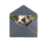GDSHJKLW Foraging ferret Greeting Card with Black Envelopes, 4x6 Thinking of You Cards Happy Birthday Wedding Invitation Blank Note Card for All Occasions