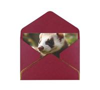 GDSHJKLW Foraging ferret Greeting Card with Dark Red Envelopes, 4x6 Thinking of You Cards Happy Birthday Wedding Invitation Blank Note Card for All Occasions