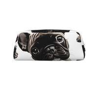 GDSHJKLW French Bulldog2 Leather Pencil Case Large Capacity Pen Pouch,Zipper Makeup Bag For Women Men Travel Toiletry Bags Waterproof Cosmetic Bag Wide-Open Coin Pouch Purse