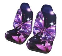GDSHJKLW - Front Car Seat Covers Set of 2 Elastic Breathable Soft Comfortable Car Seat Cushion Covers Purple Butterfly Accessories Universal for the
