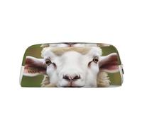 GDSHJKLW Funny Naughty Sheep Tongue Cute Animal Leather Pencil Case Large Capacity Pen Pouch,Zipper Makeup Bag For Women Men Travel Toiletry Bags Waterproof Cosmetic Bag Wide-Open Coin Pouch Purse