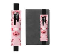 GDSHJKLW Funny Pink Pig Face Elastic Band Pen Holder Detachable Pu Leather Pen Sleeve Pouch Journal Pencil Holder Pencil Case Office Supplies Gift For Hardcover Journals Notebooks Planners