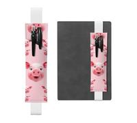 GDSHJKLW Funny Pink Pig Face Elastic Band Pen Holder Detachable Pu Leather Pen Sleeve Pouch Journal Pencil Holder Pencil Case Office Supplies Gift For Hardcover Journals Notebooks Planners