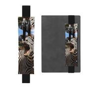 GDSHJKLW Funny Zebra Elastic Band Pen Holder Detachable Pu Leather Pen Sleeve Pouch Journal Pencil Holder Pencil Case Office Supplies Gift For Hardcover Journals Notebooks Planners