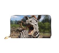 GDSHJKLW Funny Zebra Women Wallets Leather Zip Around Clutch Purses Waterproof Credit Card Holder With Phone Holder Ladies Travel Coin Purse