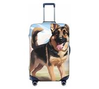 GDSHJKLW German Shepherd Dog Lovers Travel Luggage Cover Suitcase Protector Washable Elastic Suitcase Cover Travel Suitcase Baggage Cover Fits 18-32 Inch Suitcase, Black, XL