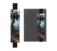 GDSHJKLW Gloomy Castle And Witch Elastic Band Pen Holder Detachable Pu Leather Pen Sleeve Pouch Journal Pencil Holder Pencil Case Office Supplies Gift For Hardcover Journals Notebooks Planners