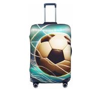 GDSHJKLW Goal Soccer Travel Luggage Cover Suitcase Protector Washable Elastic Suitcase Cover Anti-Scratch Luggage Protector Travel Suitcase Baggage Cover Fits 18-32 Inch Suitcase, Black, M