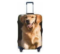 GDSHJKLW Golden Retriever Dog Travel Luggage Cover Suitcase Protector Washable Elastic Suitcase Cover Anti-Scratch Luggage Protector Small Travel Suitcase Baggage Cover Fits 18-32 Inch Suitcase, Black