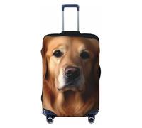 GDSHJKLW Golden Retriever Travel Luggage Cover Suitcase Protector Washable Elastic Suitcase Cover Travel Suitcase Baggage Cover Fits 18-32 Inch Suitcase, Black, XL