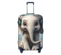 GDSHJKLW Gray Elephant Travel Luggage Cover Suitcase Protector Washable Elastic Suitcase Cover Anti-Scratch Luggage Protector Travel Suitcase Baggage Cover Fits 18-32 Inch Suitcase, Black, S
