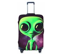 GDSHJKLW Green Alien1 Travel Luggage Cover Suitcase Protector Washable Elastic Suitcase Cover Anti-Scratch Luggage Protector Travel Suitcase Baggage Cover Fits 18-32 Inch Suitcase, Black, L