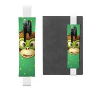 GDSHJKLW Green Clever Monkey Elastic Band Pen Holder Detachable Pu Leather Pen Sleeve Pouch Journal Pencil Holder Pencil Case Office Supplies Gift For Hardcover Journals Notebooks Planners